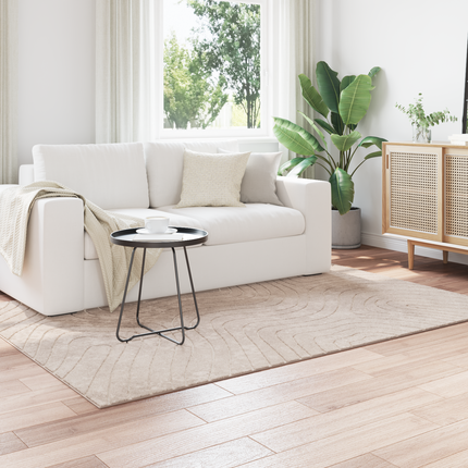 Områdesmattor Rektangulär PALMERAS Beige 140 x 200 cm Polyester