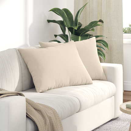 Sofakuddar 2 pcs Beige 70 x 50 cm tyg