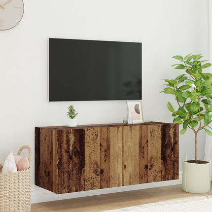 TV Vägghylla Gammalt trä Konstruerat trä