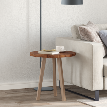 Bordsskiva Ljusbrun Ø 50 x 2,5 cm Massivt Ekträ