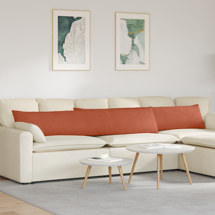 Sofakuddar 2 pcs Röd orange 200 x 40 cm Kordread tyg