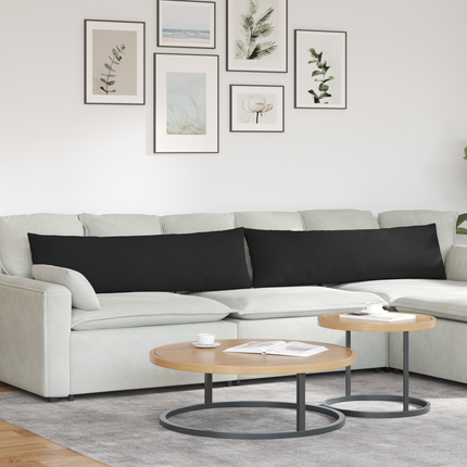 Sofakuddar 2 pcs Svart 145 x 40 cm tyg