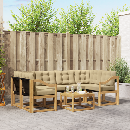 Utomhussoffset 7 st Vit och Beige