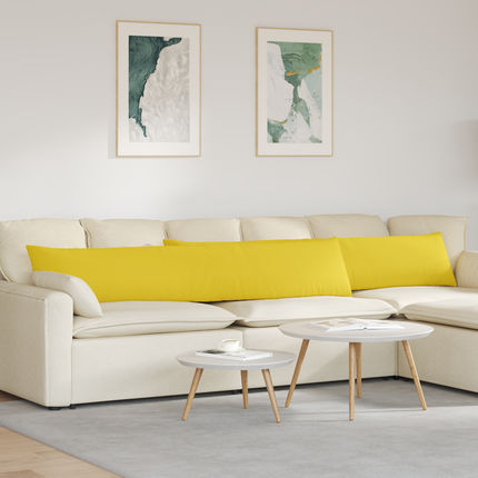Sofakuddar 2 st tyg Ljusgul 200 x 40 cm