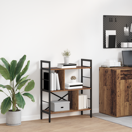 Hyllsystem 5 nivåer 75 x 30 x 91 cm Konstruerat trä Gammalt trä