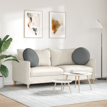 Sittkuddar 2 st tyg Mörkgrå Ø50 x 19 cm