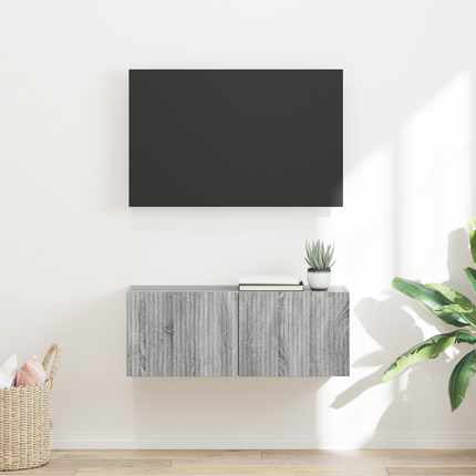 TV Vägghylla 78,5 x 31 x 29,5 cm Grå Sonoma Konstruerat trä