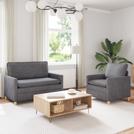 Soffset 2 st Ljusgrå Polyester