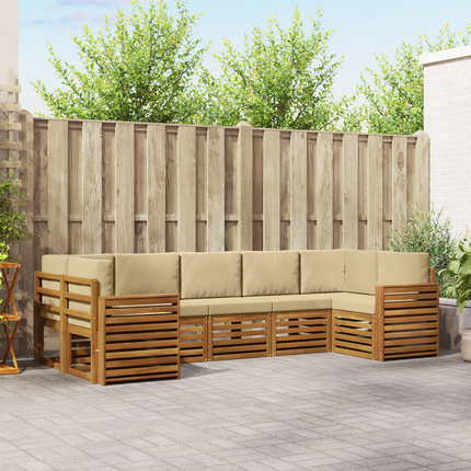 Utomhussoffset 7 st Naturlig och Beige