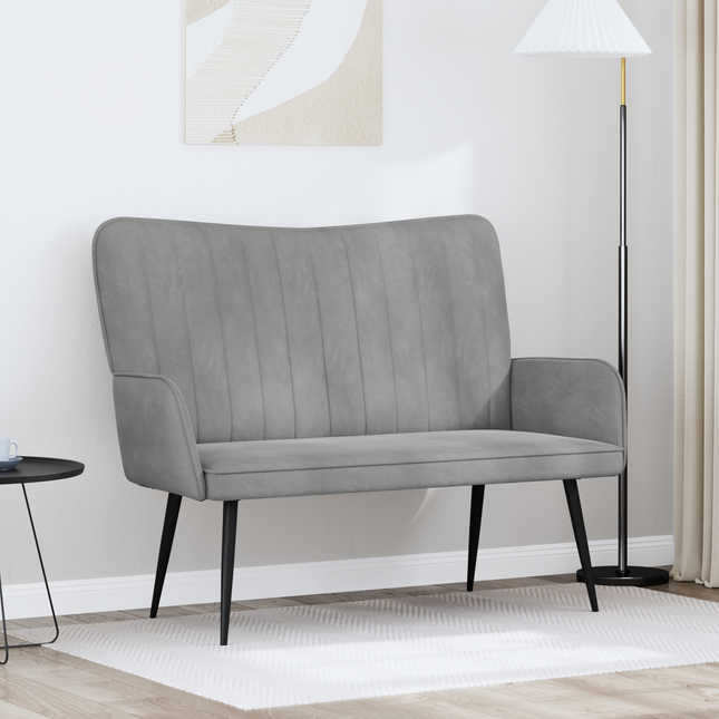 2-sits soffa Ljusgrå 115 x 61 x 87 cm Sammet
