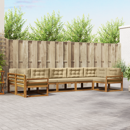 Utomhussoffset 7 st Naturlig och Beige