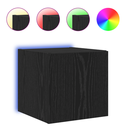 TV Vägghylla 30,5 x 35 x 30 cm Svart Ek Konstruerat trä