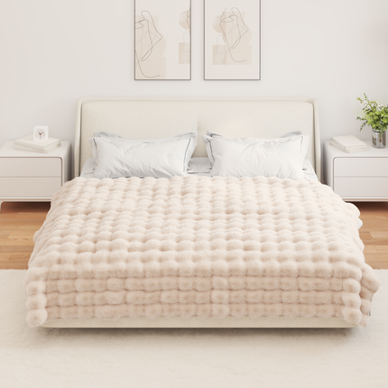 Halkfri filt i konstgjord kaninfäll Olite 4 st Beige 13.65