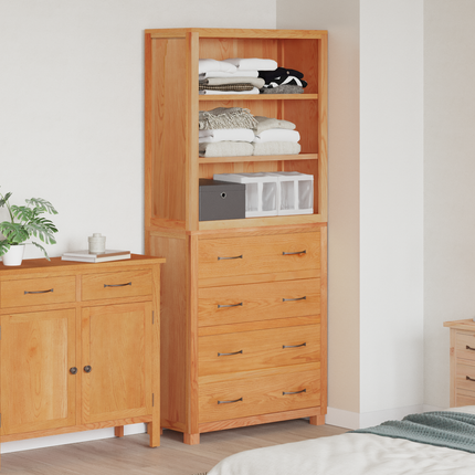 Förvaringsmöbelset 2 st Naturlig 80 x 35 x 185 cm Massivt Ekträ