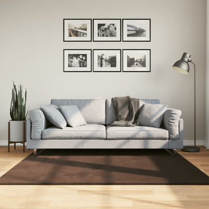 Mellanhög mjuk och tvättbar matta HUARTE Brun 160 x 160 cm