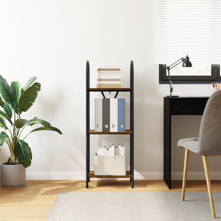 Hyllsystem 3 nivåer 40 x 30 x 109 cm Konstruerat trä Rökt ek