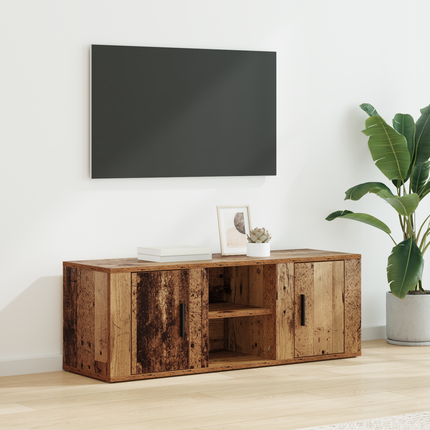 TV-skåp 100 x 31,5 x 35 cm Gammalt trä Konstruerat trä