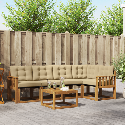 Utomhussoffset 6 st Naturlig och Beige