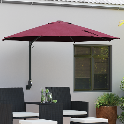 Trädgårdsparasol Bordeaux Röd 248 x 248 x 148 cm