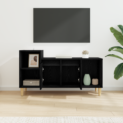 TV-skåp 100 x 35 x 55 cm Svart Ek Konstruerat trä