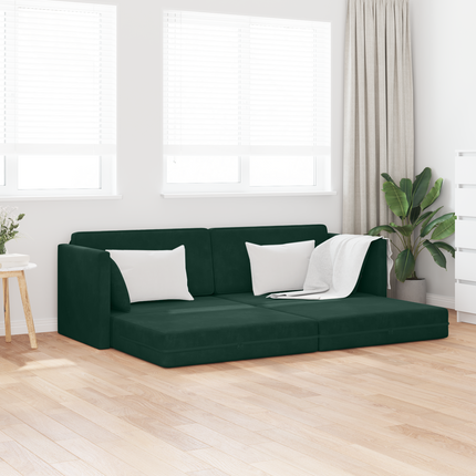 Golvbäddsoffa Mörkgrön 213 x 70 x 77 cm Sammet