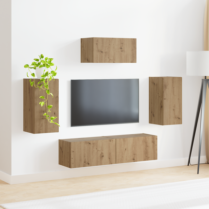 TV-bänkset 5 st Artisan Ek Konstruerat trä
