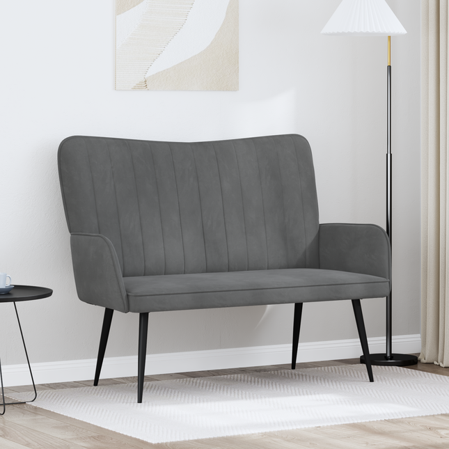 2-sits soffa Mörkgrå 115 x 61 x 87 cm Sammet