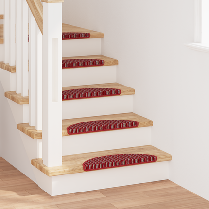 Självhäftande trappmattor 15 st 56 x 17 x 3 cm Non-Slip Röd