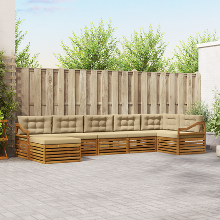 Utomhussoffset 7 st Naturlig och Beige