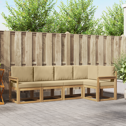 Utomhussoffset 5 st Vit och Beige