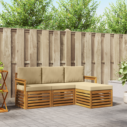 Utomhussoffset 4 st Naturlig och Beige