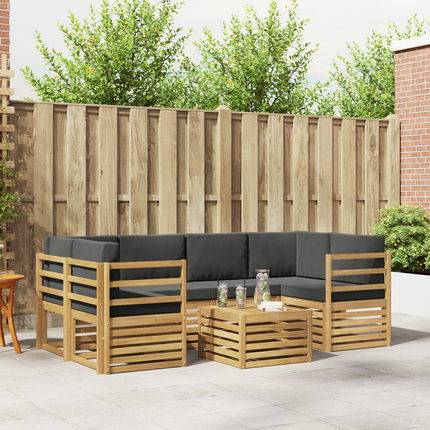 Utomhussoffset 7 st 6-sits Vit och antracit Polyester