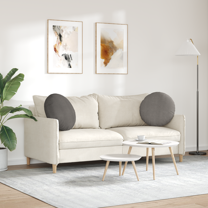 Sittkuddar 2 st Kordread tyg Ljusgrå Ø50 x 19 cm
