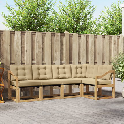 Utomhussoffset 5 st Vit och Beige