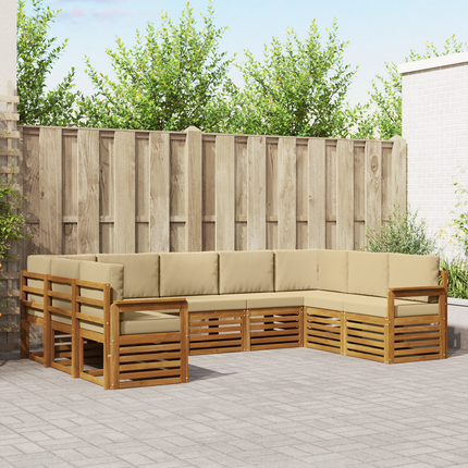 Utomhussoffset 9 st Naturlig och Beige