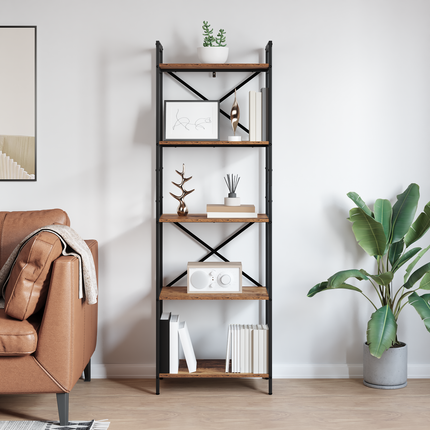 Hyllsystem 5 nivåer 56 x 34 x 171 cm Konstruerat trä