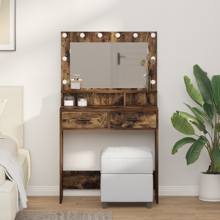 Smyckebord Rökt ek 79 x 41 x 135 cm Konstruerat trä