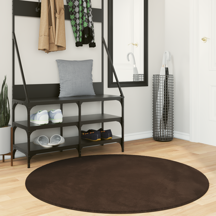 Mellanhög mjuk och tvättbar matta HUARTE Brun Ø 120 CM