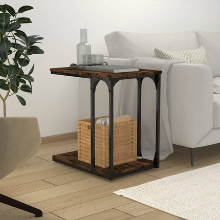Soffbord rökfärgad ek 50x35x52 cm konstruerat trä