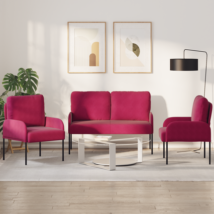 Soffgrupper 3 st Vinröd Plywood