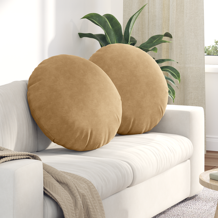 Sittkuddar 2 st Sammet Brun Ø 80 x 29 cm