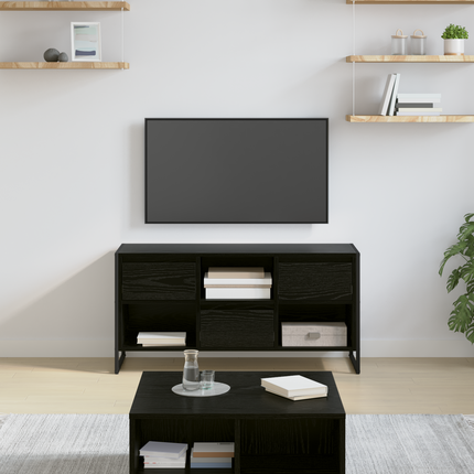 TV-skåp 100 x 36 x 49,5 cm Svart Ek Konstruerat trä