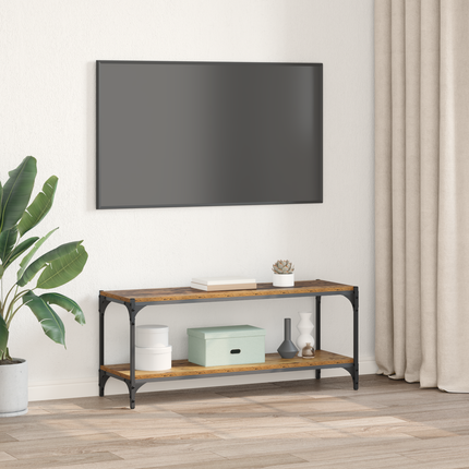 TV-skåp Gammalt trä 100x33x41cm Konstruerat trä och järn