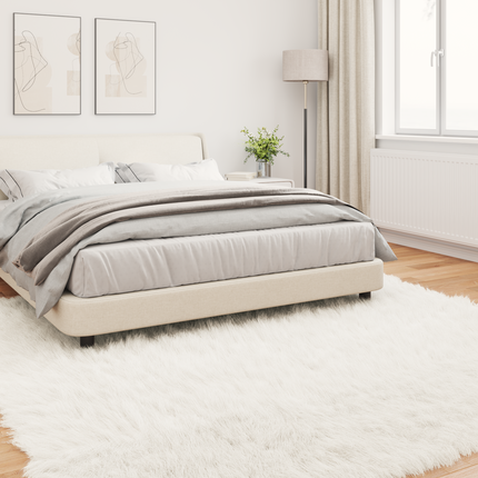 Fuskfäll matta TAFALLA Vit 200 x 200 cm Polyester