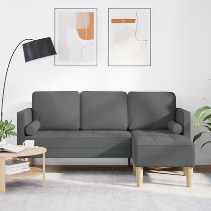 Soffset med kudde Mörkgrå Polyester