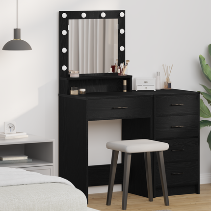 Smyckebord Svart Ek 50 x 41 x 135 cm Konstruerat trä
