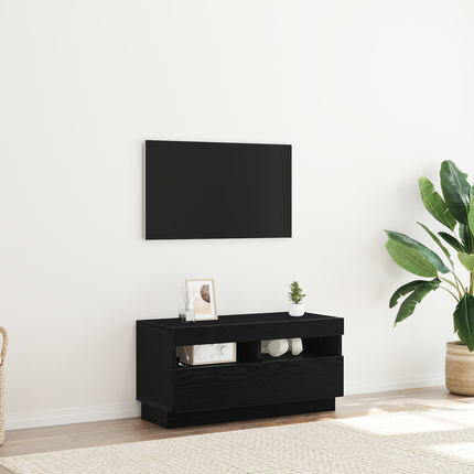 TV-skåp 80 x 35 x 40 cm Svart Ek Konstruerat trä
