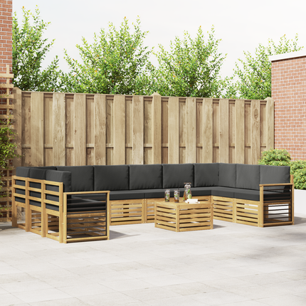 Utomhussoffset 8 st Vit och Antracit Polyester