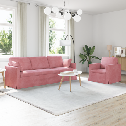 Soffset 2 st Rosa Sammet