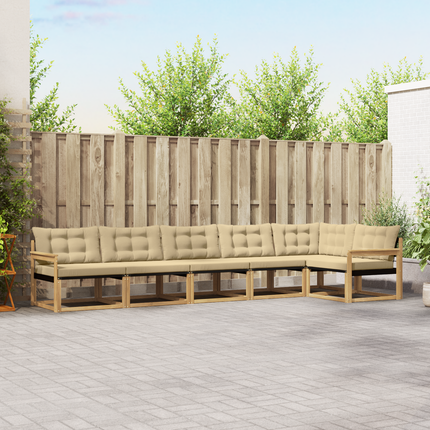 Utomhussoffset 6 st Vit och Beige